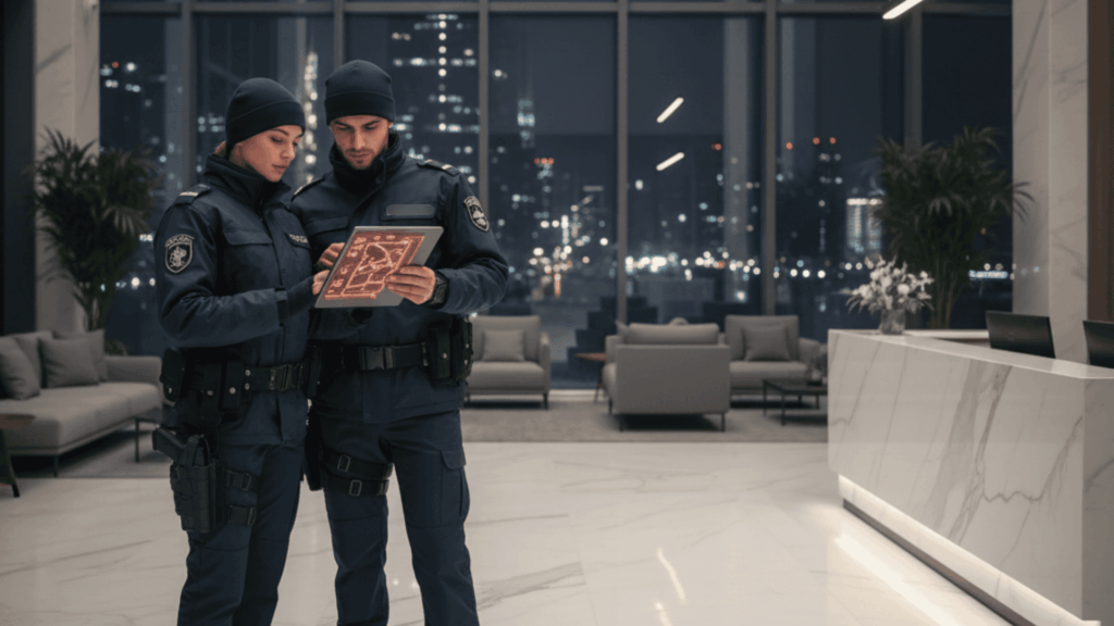 겨울철 야간 경비 야간순찰 보안업체 시설보안 동선관리 안전관리 아웃소싱 시설경비 시설보안 시설경비업체