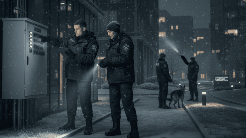 겨울철 야간 경비 야간순찰 보안업체 시설보안 아웃소싱 시설경비 시설보안 시설경비업체